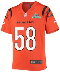Joseph Ossai 58 Cincinnati Bengals Super Bowl LVII Champions Youth Alternate Game Jersey - Black