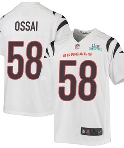 Joseph Ossai 58 Cincinnati Bengals Super Bowl LVII Champions Youth Game Jersey - White
