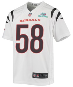 Joseph Ossai 58 Cincinnati Bengals Super Bowl LVII Champions Youth Game Jersey - White