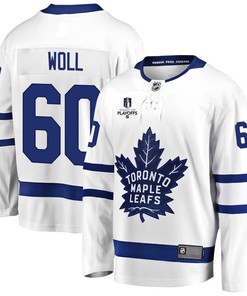 Joseph Woll 60 Toronto Maple Leafs Stanley Cup 2023 Playoffs Patch Away Breakaway Men Jersey - White