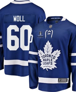 Joseph Woll 60 Toronto Maple Leafs Stanley Cup 2023 Playoffs Patch Home Breakaway Men Jersey - Blue