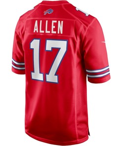 Josh Allen 17 Buffalo Bills Alternate Game Player Jersey - Red