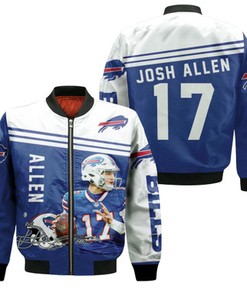Josh Allen 17 Buffalo Bills Legend Signature 3D Jersey Bomber Jacket