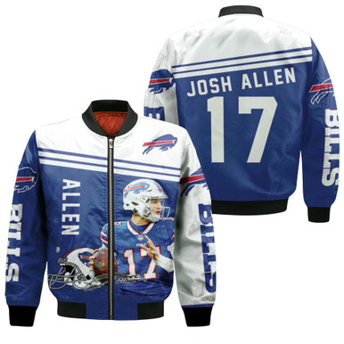 Josh Allen 17 Buffalo Bills Legend Signature 3D Jersey Bomber Jacket
