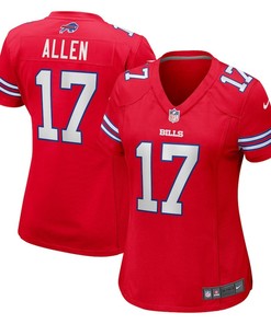 Josh Allen 17 Buffalo Bills Women's Alternate Game Jersey - Red