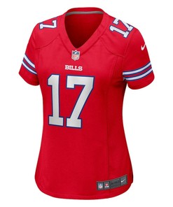 Josh Allen 17 Buffalo Bills Women's Alternate Game Jersey - Red