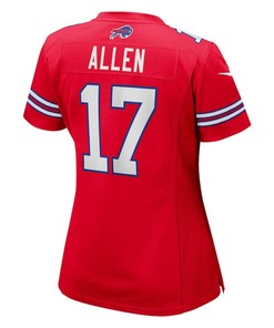 Josh Allen 17 Buffalo Bills Women's Alternate Game Jersey - Red