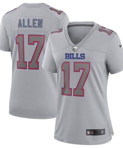 Josh Allen 17 Buffalo Bills Women's Atmosphere Fashion Game Jersey - Gray