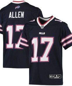 Josh Allen 17 Buffalo Bills Youth Inverted Team Game Jersey - Navy