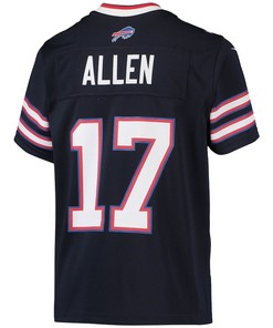 Josh Allen 17 Buffalo Bills Youth Inverted Team Game Jersey - Navy