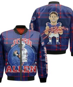Josh Allen 17 The Best Quarterback Player NFL Buffalo Bills Signature Gift For Bills Fans Bomber Jacket