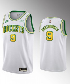 Josh Christopher 9 2022-23 Houston Rockets White Classic Edition Jersey San Diego Throwbacks