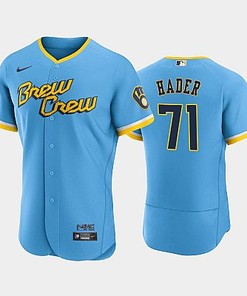 Josh Hader 71 2022-23 City Connect Milwaukee Brewers Jersey - Powder Blue