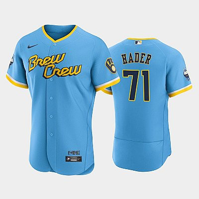 Josh Hader 71 2022-23 City Connect Milwaukee Brewers Jersey - Powder Blue