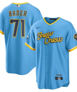 Josh Hader Milwaukee Brewers 2022 City Connect Replica Player Jersey - Powder Blue Mlb