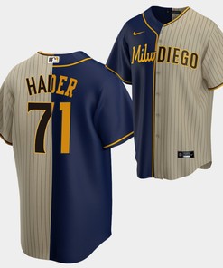 Josh Hader Split Edition Brewers x Padres Navy Brown 71 Alternate Jersey