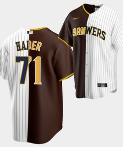 Josh Hader Split Edition Padres x Brewers Brown White 71 Jersey