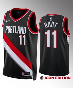 Josh Hart 11 Portland Trail Blazers 2022-23 Icon Edition Black Jersey