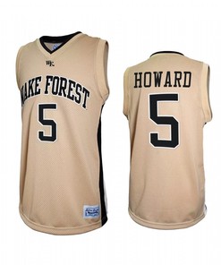 Josh Howard 5 Wake Forest Demon Deacons Gold Jersey Retro Basketball