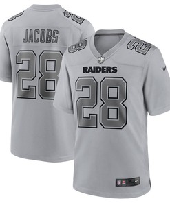 Josh Jacobs 28 Las Vegas Raiders Atmosphere Fashion Game Jersey - Gray