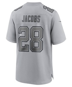 Josh Jacobs 28 Las Vegas Raiders Atmosphere Fashion Game Jersey - Gray