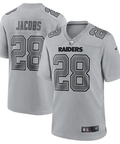 Josh Jacobs 28 Las Vegas Raiders Men Atmosphere Fashion Game Jersey - Gray