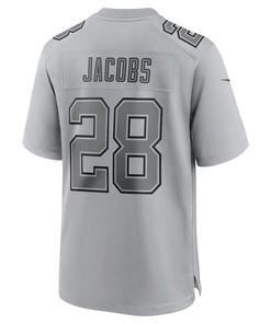 Josh Jacobs 28 Las Vegas Raiders Men Atmosphere Fashion Game Jersey - Gray