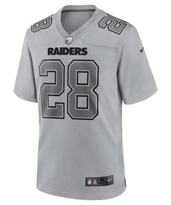 Josh Jacobs 28 Las Vegas Raiders Men Atmosphere Fashion Game Jersey - Gray