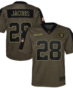 Josh Jacobs Las Vegas Raiders 2021 Salute To Service Game Jersey - Olive Nfl