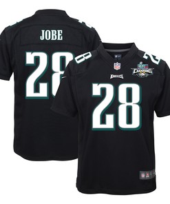 Josh Jobe 28 Philadelphia Eagles Super Bowl LVII Champions 2 Stars Youth Game Jersey - Black
