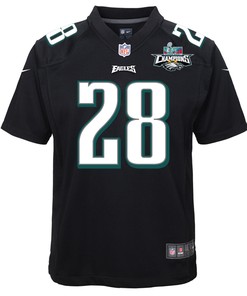 Josh Jobe 28 Philadelphia Eagles Super Bowl LVII Champions 2 Stars Youth Game Jersey - Black