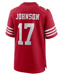 Josh Johnson 17 San Francisco 49ers Home Game Player Jersey - Scarlet