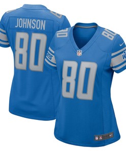 Josh Johnson 80 Detroit Lions Women's Player Game Jersey - Blue