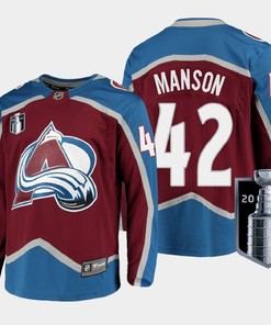 Josh Manson 42 Colorado Avalanche 2022 Stanley Cup Finals Burgundy Home Jersey