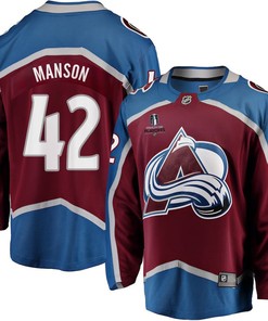 Josh Manson 42 Colorado Avalanche Stanley Cup 2023 Playoffs Patch Home Breakaway Men Jersey - Burgundy