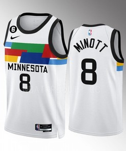 Josh Minott 8 Minnesota Timberwolves City Edition White Men Jersey 2022-23 Swingman