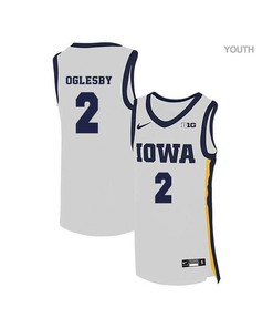 Josh Oglesby 2 Iowa Hawkeyes Elite Basketball Youth Jersey - White