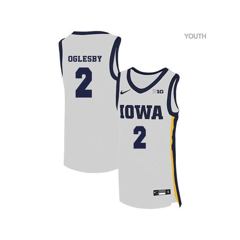 Josh Oglesby 2 Iowa Hawkeyes Elite Basketball Youth Jersey - White