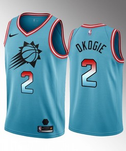 Josh Okogie 2 2022-23 Phoenix Suns Blue City Edition Jersey
