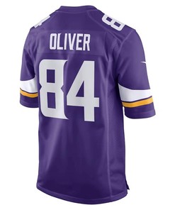 Josh Oliver 84 Minnesota Vikings Men Game Jersey - Purple