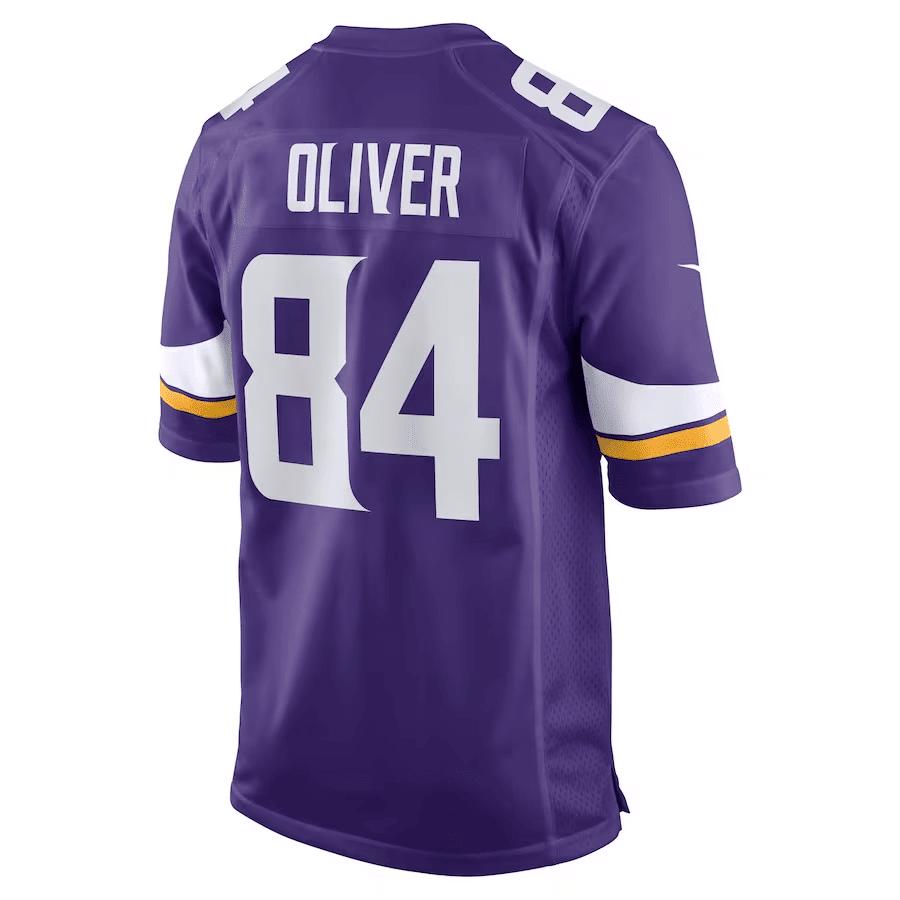 Josh Oliver 84 Minnesota Vikings Men Game Jersey - Purple