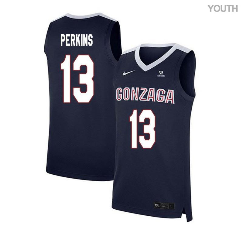 Josh Perkins 13 Gonzaga Bulldogs Elite Basketball Youth Jersey - Navy