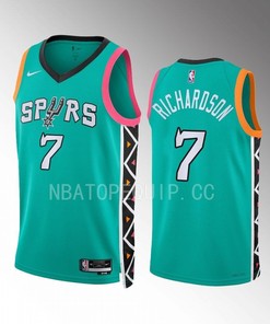 Josh Richardson 7 2022-23 San Antonio Spurs Turquoise City Edition Jersey Swingman