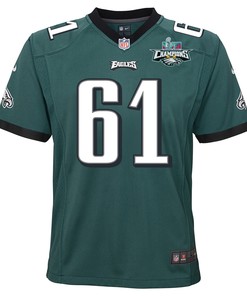 Josh Sills 61 Philadelphia Eagles Super Bowl LVII Champions 2 Stars 2 Stars Youth Game Jersey - Black