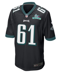Josh Sills 61 Philadelphia Eagles Super Bowl LVII Champions Men Game Jersey - Black