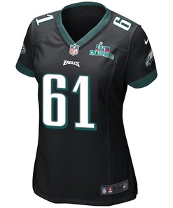Josh Sills 61 Philadelphia Eagles Super Bowl LVII Champions Women Game Jersey - Black