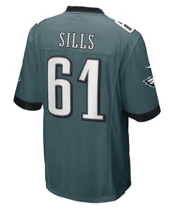 Josh Sills Philadelphia Eagles Game Player Jersey - Midnight Green