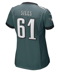 Josh Sills Philadelphia Eagles Women's Game Player Jersey - Midnight Green