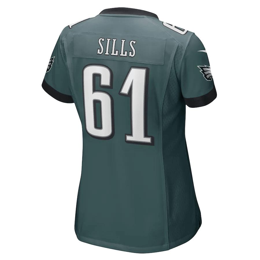 Josh Sills Philadelphia Eagles Women's Game Player Jersey - Midnight Green