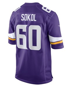 Josh Sokol Minnesota Vikings Home Game Player Jersey - Purple